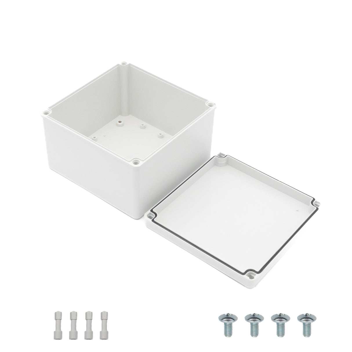 Boxco S-Series 7.87 x 7.87 x 5.12 Inches(200x200x130mm) Plastic Enclosure, IP67, IK08, PC, Grey Cover, Screw Type - PHOTO 3