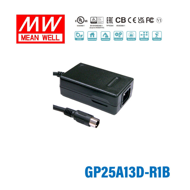 Mean Well GP25A13D-R1B Power Supply 50W 5V 12V -12V 2.5A