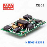 Mean Well NSD05-12S15 DC-DC Converter - 4.95W - 9.2~36V in 15V out