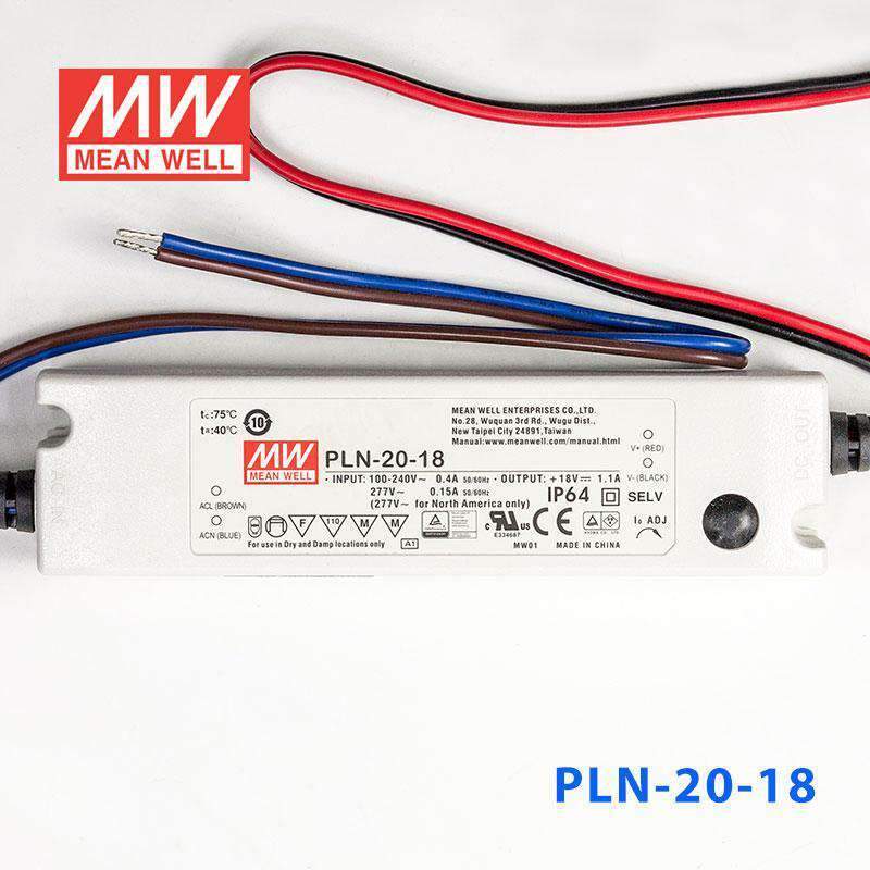 Mean Well PLN-20-18 Power Supply 20W 18V - IP64 - PHOTO 2