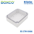 Boxco M-Series 5.91 x 7.09 x 2.36 Inches(150 x 180 x 60mm) Plastic Enclosure, IP67, IK08, PC, Transparent Cover, Screw Type