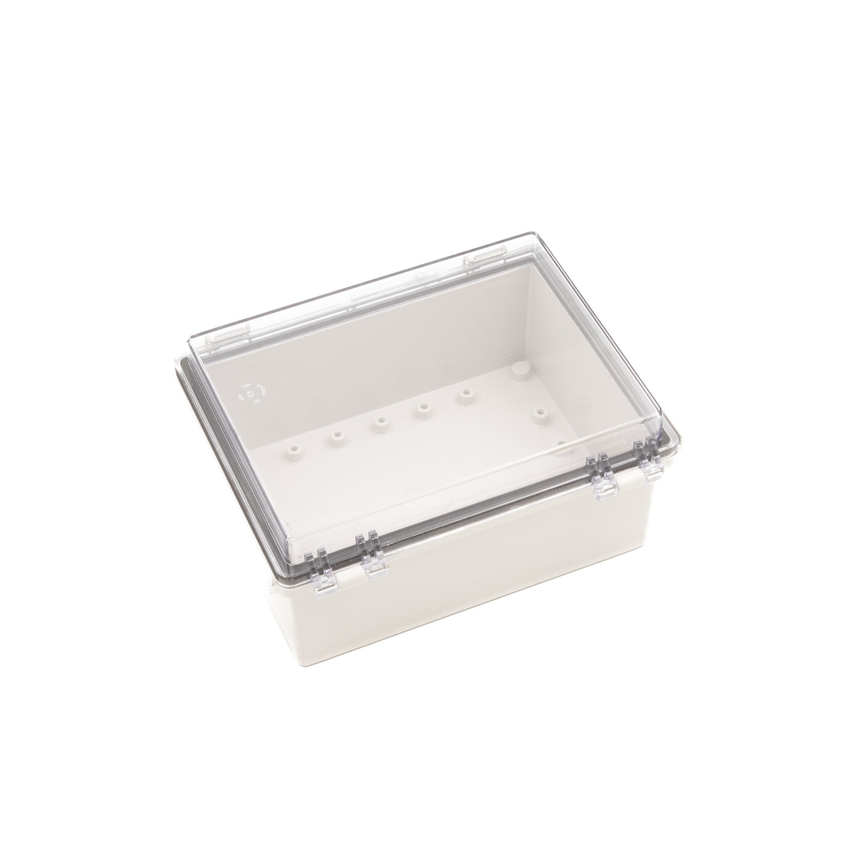 Boxco P-Series 6.30 x 8.27 x 3.94 Inches(160 x 210 x 100mm) Plastic Enclosure, IP67, IK08, PC, Transparent Cover, Molded Hinge and Latch Type - PHOTO 1
