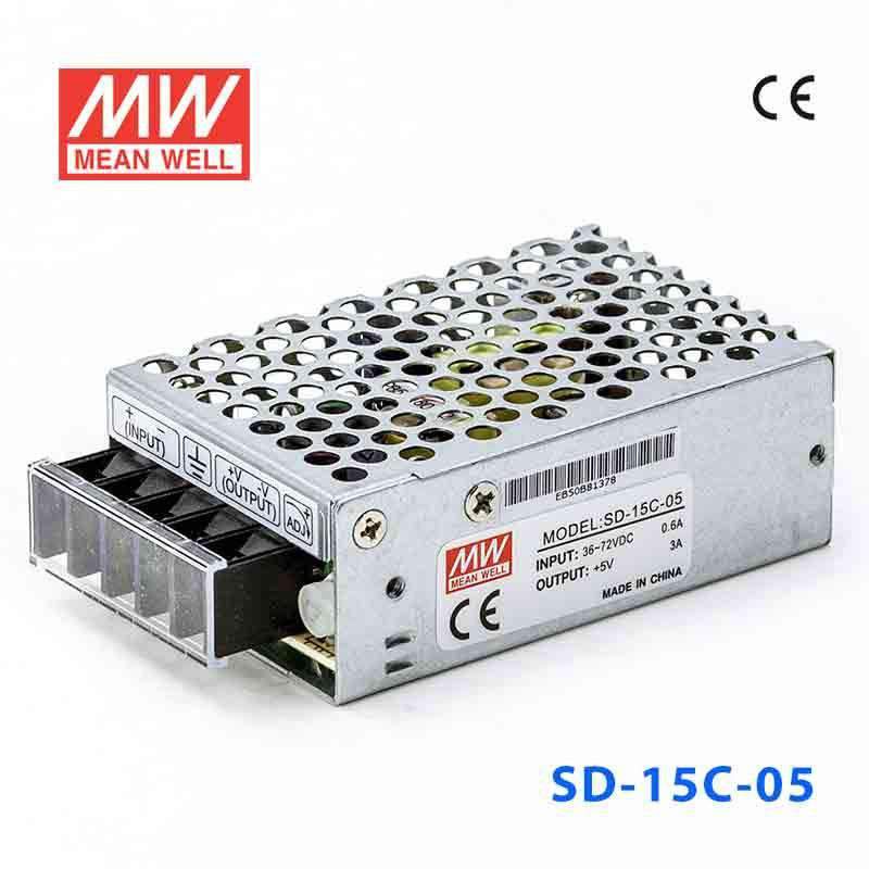 Mean Well SD-15C-5 DC-DC Converter - 15W - 36~72V in 5V out