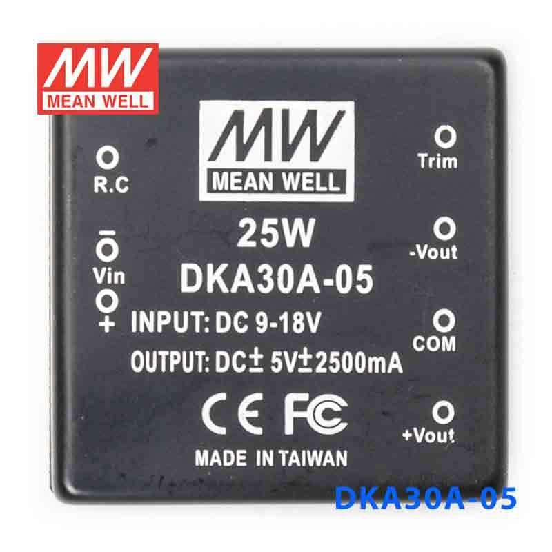 Mean Well DKA30A-05 DC-DC Converter - 25W - 9~18V in ±5V out - PHOTO 2