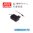 Mean Well GSM60E09-P1J Power 49.5W 9V 5.5A