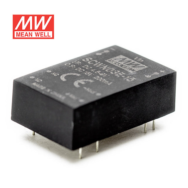 Mean Well SCWN03E-15 DC-DC Converter - 3W 4.5~9V DC in 15V out