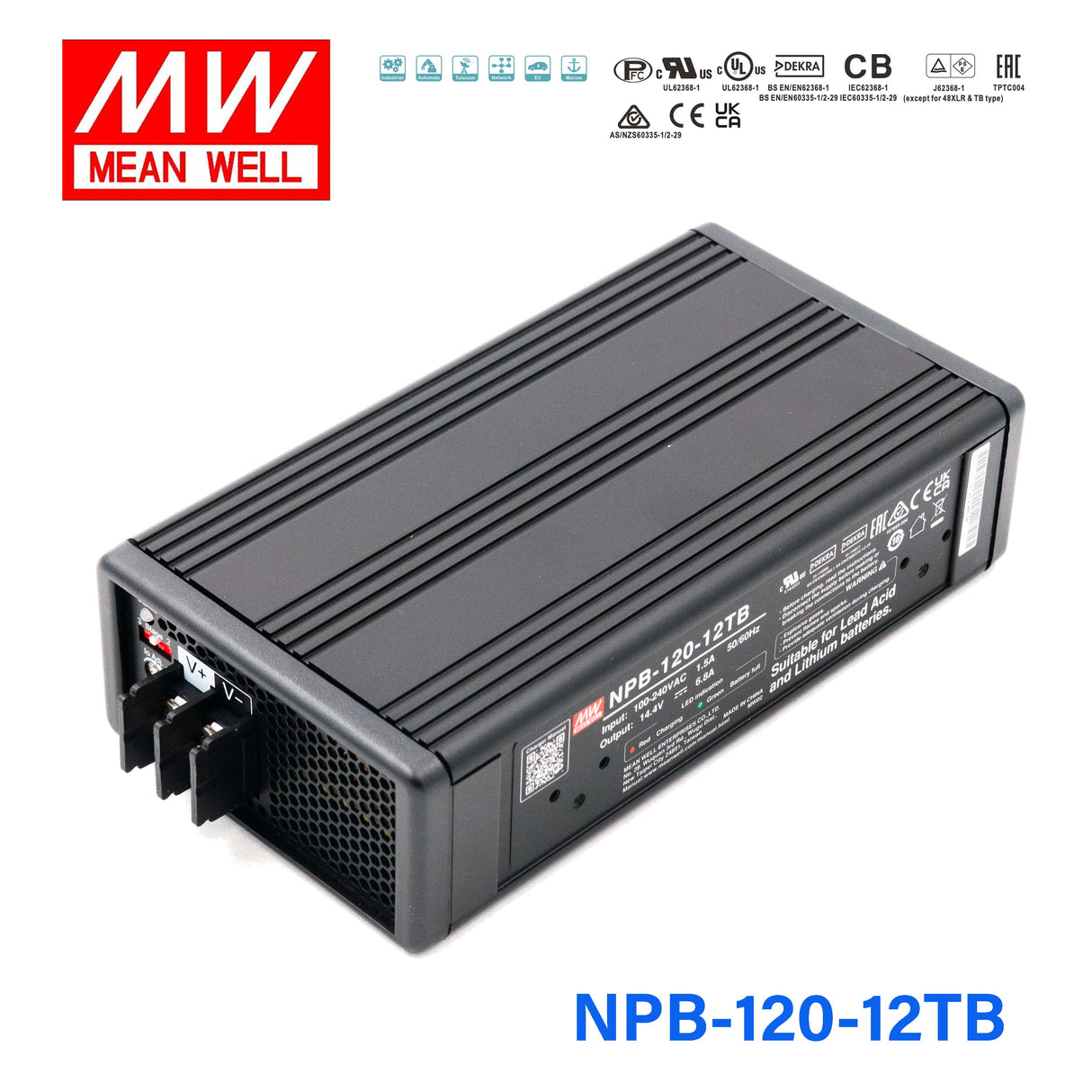 Mean Well NPB-120-12TB Battery Charger 120W 12V with Terminal Block