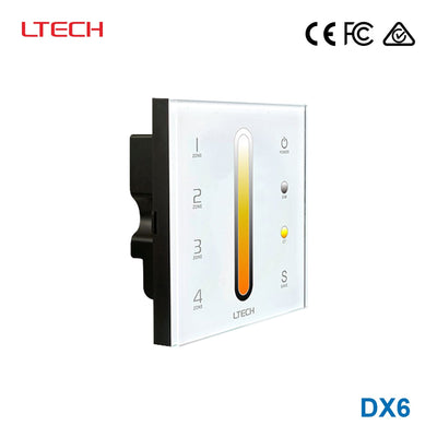 Ltech DX6 Wireless RF/DMX512 Multi-zone Touch Panel - Colour Temperature