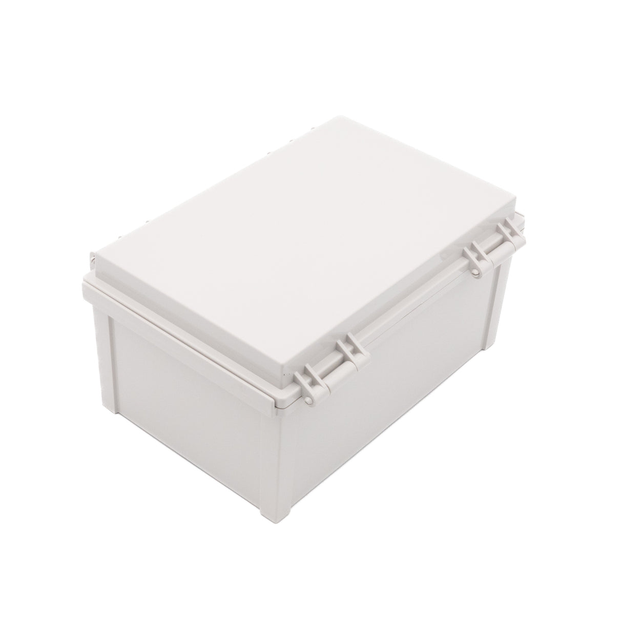 Boxco Q-Series 7.87 x 11.81 x 5.91 Inches(200 x 300 x 150mm) Plastic Enclosure, IP67, IK08, ABS, Grey Cover, Hinge Type with Plate - PHOTO 1