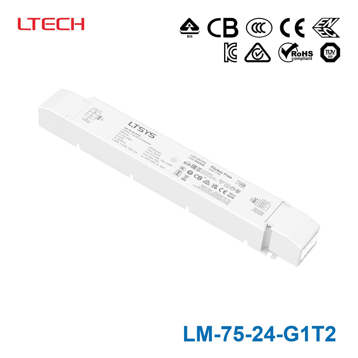 Ltech LM-75-24-G1T2 75W 24VDC CV Triac Driver