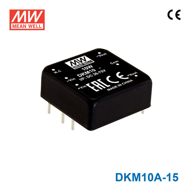 Mean Well DKM10A-15 DC-DC Converter - 10W - 9~18V in ±15V out 333mA