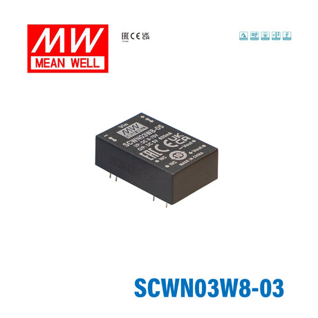 Mean Well SCWN03W8-03 DC-DC Converter - 3W 9~75V DC in 3.3V out 909mA