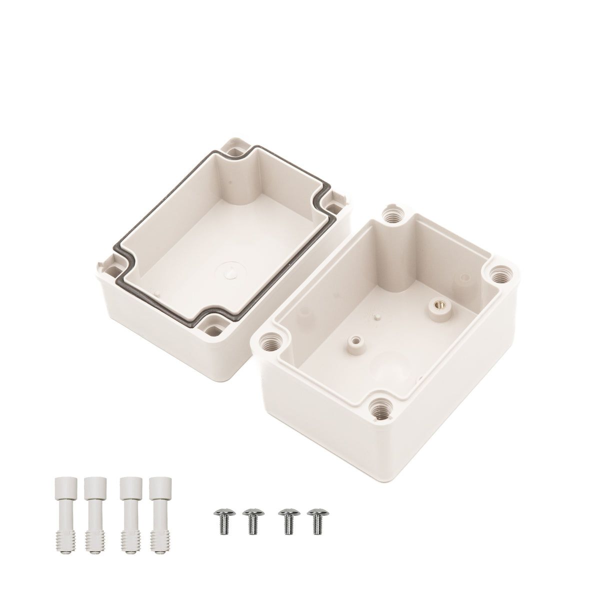 Boxco S-Series 3.15 x 4.33 x 3.35 Inches(80 x 110 x 85mm) Plastic Enclosure, IP67, IK08, PC, Grey Cover, Screw Type - PHOTO 3