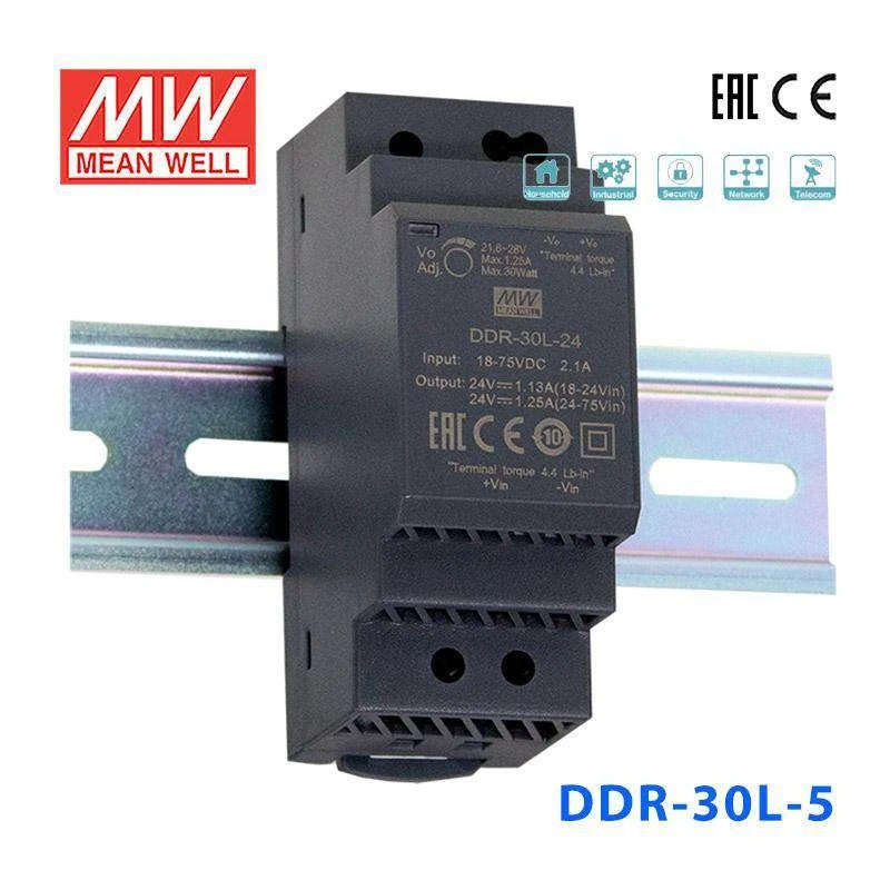 Mean Well DDR-30L-5 DC-DC Converter - 30W - 18~75V in 5V out