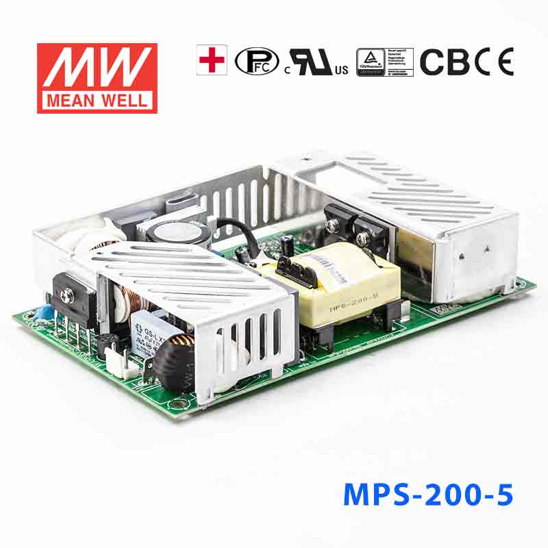 Mean Well MPS-200-5 Power Supply 200W 5V he rated current is based on there being a fan that can provide 25CFM.