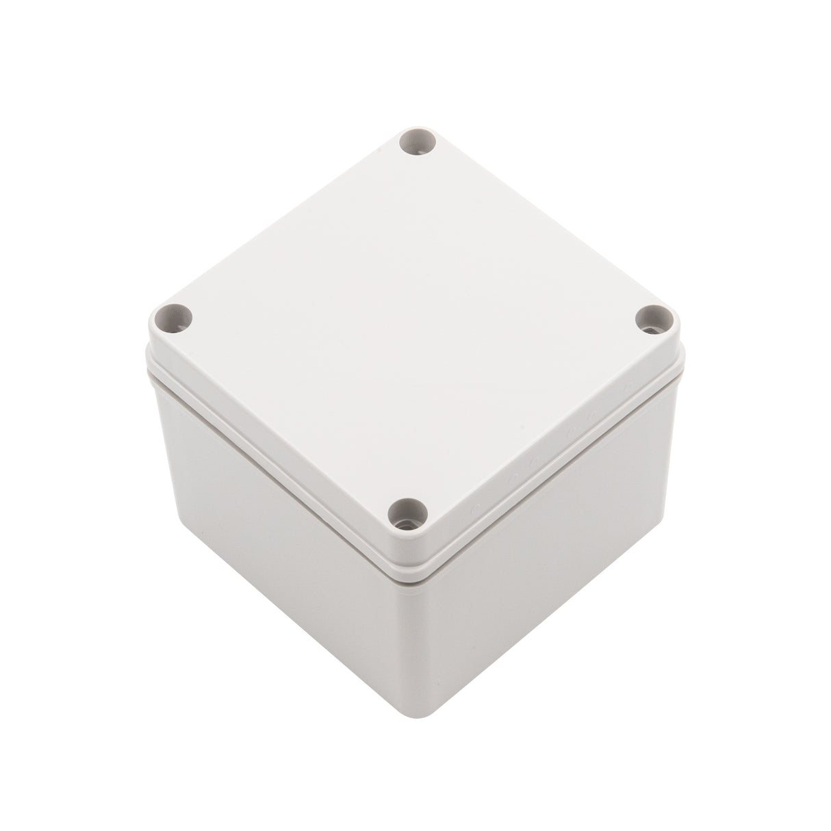 Boxco S-Series 4.92 x 4.92 x 3.94 Inches(125x125x100mm) Plastic Enclosure, IP67, IK08, PC, Grey Cover, Screw Type - PHOTO 1