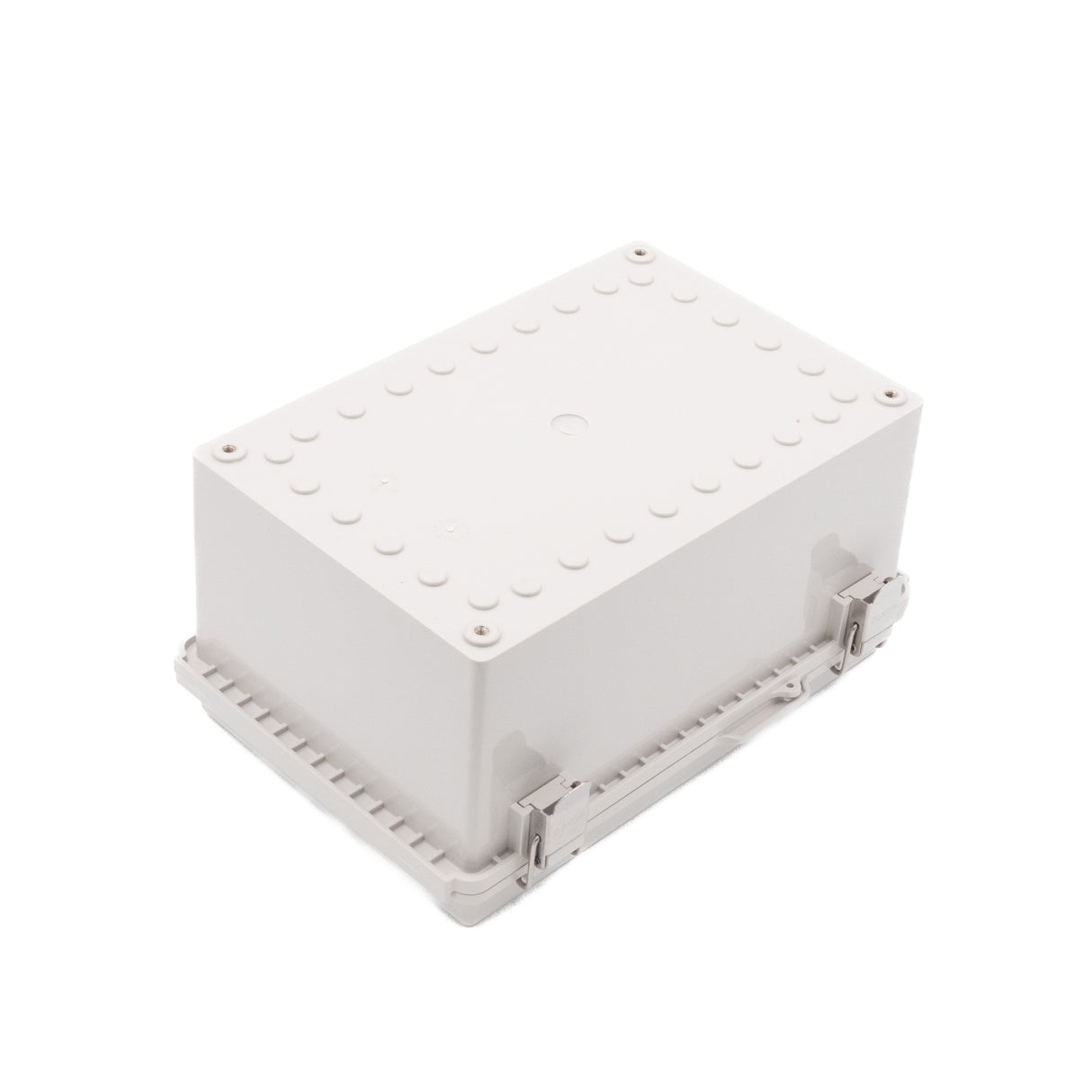 Boxco P-Series 7.48 x 11.02 x 5.51 Inches(190 x 280 x 140mm) Plastic Enclosure, IP67, IK08, ABS, Grey Cover, Molded Hinge and Latch Type - PHOTO 1
