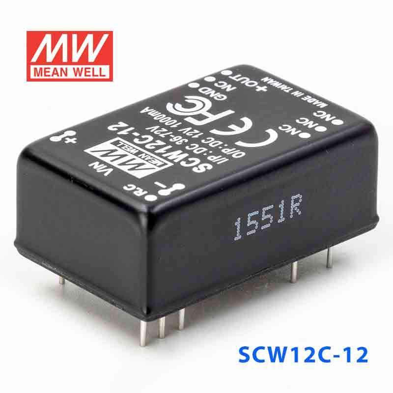 Mean Well SCW12C-12 DC-DC Converter - 12W 36~72V DC in 12V out - PHOTO 1