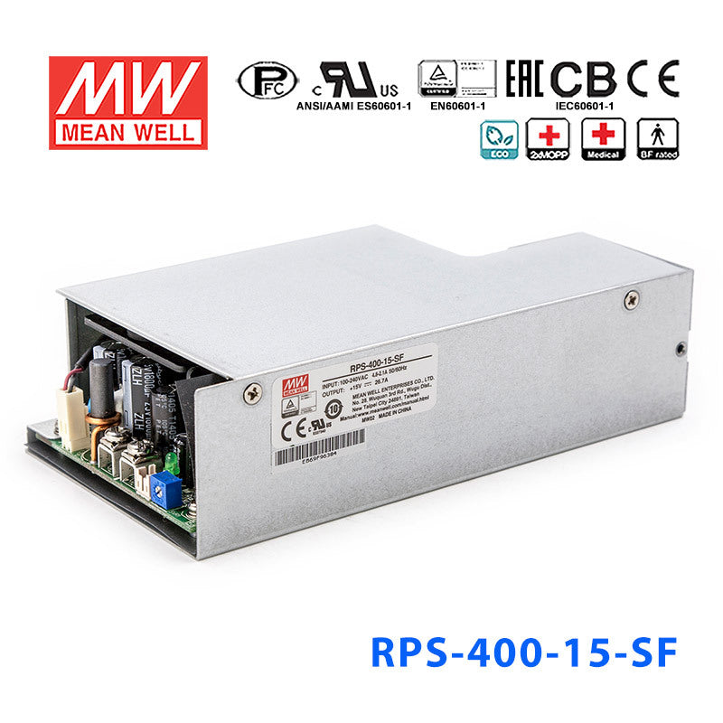 Mean Well RPS-400-15-SF Green Power Supply W 15V 16.7A - Medical Power Supply