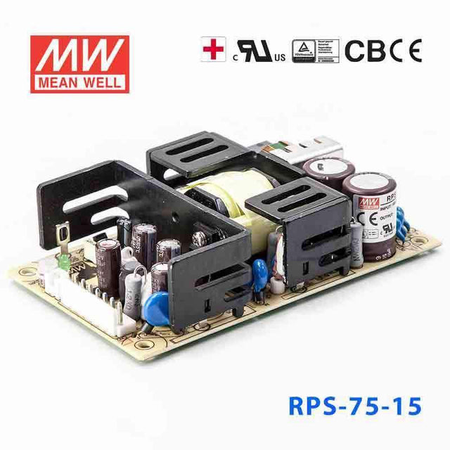 Mean Well RPS-75-15 Green Power Supply W 15V 5A - Medical Power Supply