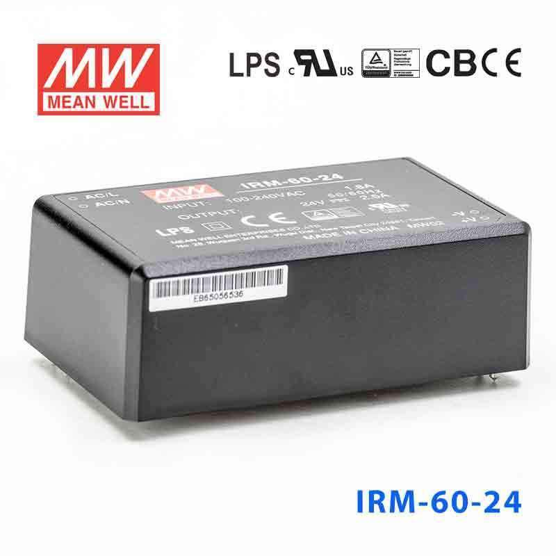 Mean Well IRM-60-24 Switching Power Supply 60W 24V 2.5A - Encapsulated