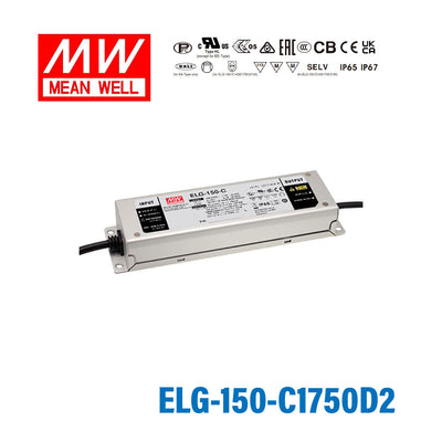 Mean Well ELG-150-C1750D2 AC-DC Single output LED Driver (CC) with PFC