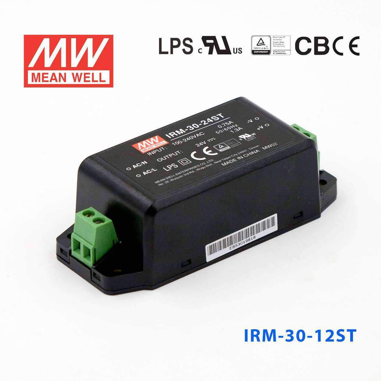Mean Well IRM-30-12ST Switching Power Supply 3W 12V 2.5A - Encapsulated