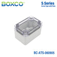 Boxco S-Series 2.56 x 3.74 x 2.17 Inches(65x95x55mm) Plastic Enclosure, IP67, IK08, ABS, Transparent Cover, Screw Type