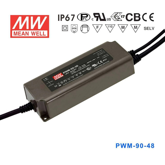 Mean Well PWM-90-48 Power Supply 90W 48V - Dimmable