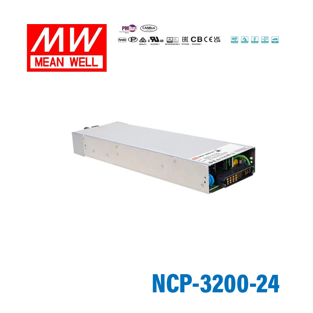 Mean Well NCP-3200-24 2-in-1 Rack Power Supply and Charger, 3192W 24V