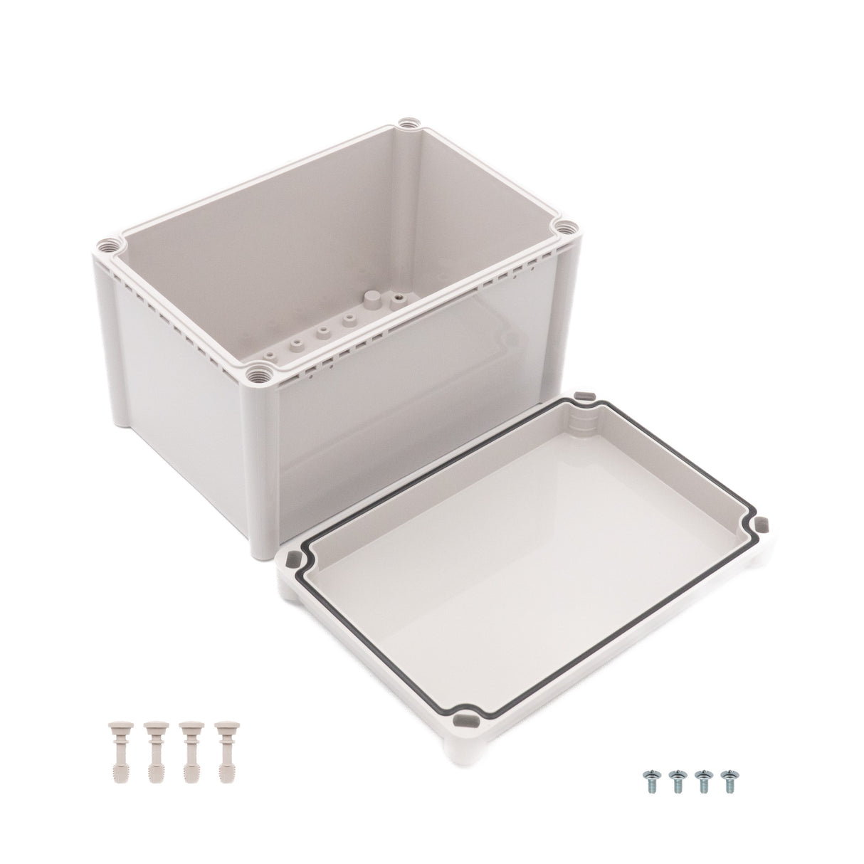 Boxco S-Series 7.48 x 11.02 x 7.09 Inches(190x280x180mm) Plastic Enclosure, IP67, IK08, ABS, Grey Cover, Screw Type - PHOTO 3