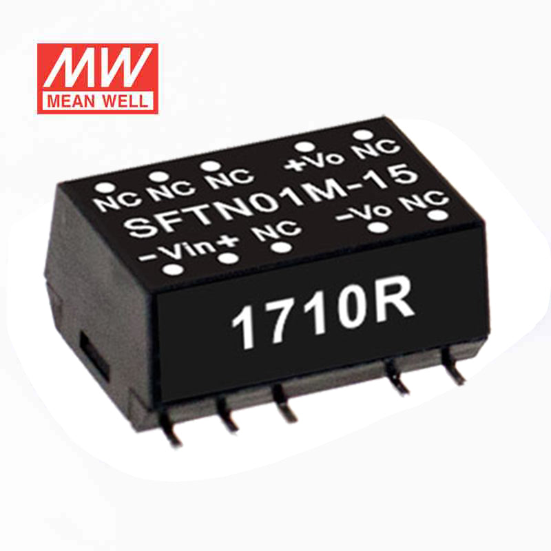 Mean Well SFTN01M-15 DC-DC Converter - 1W - 10.8~13.2V in 15V out 67mA