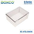 Boxco Q-Series 11.81 x 15.75 x 7.09 Inches(300 x 400 x 180mm) Plastic Enclosure, IP67, IK08, ABS, Transparent Cover, Plastic Hinge and Latch Type