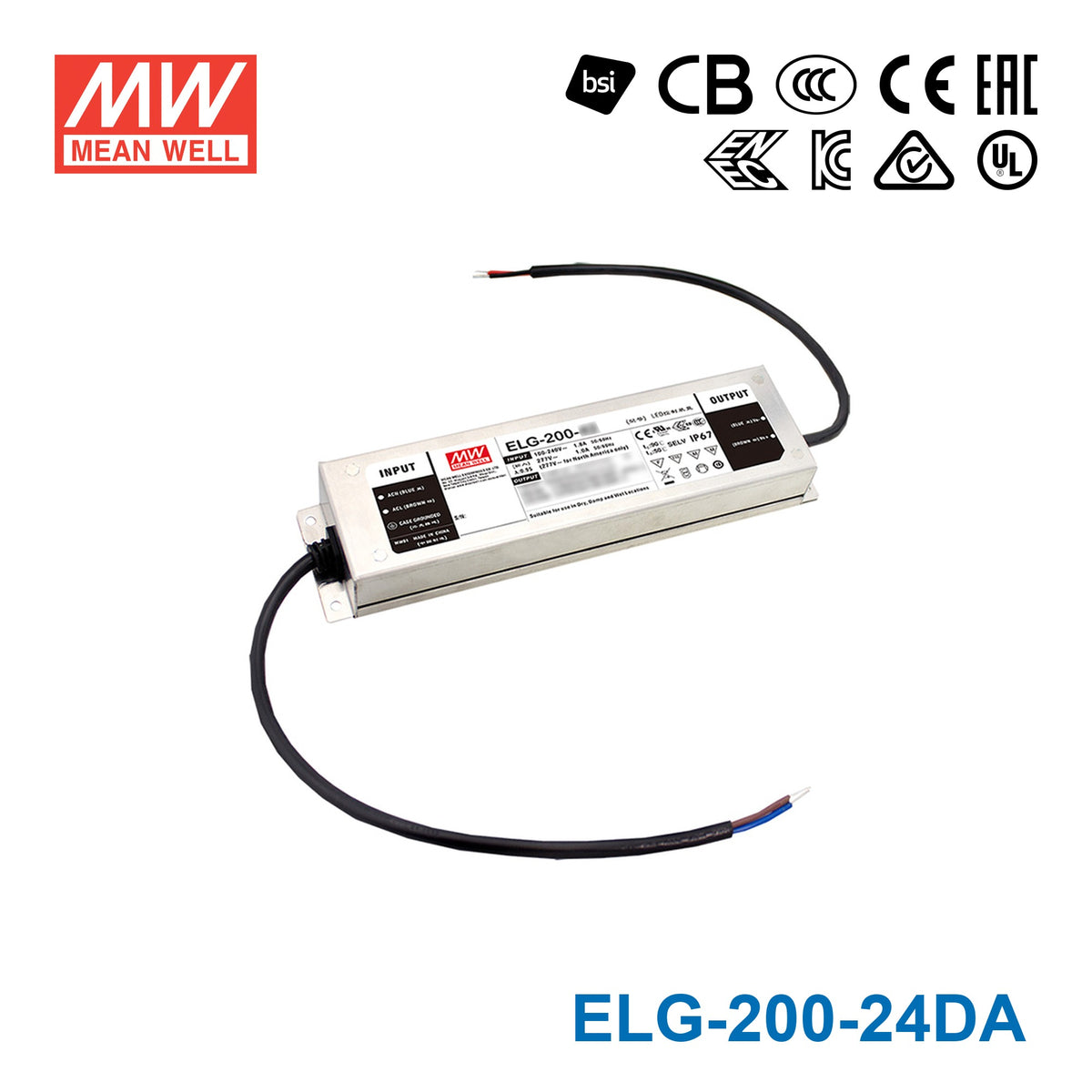 Mean Well ELG-200-24DA Power Supply 200W 24V - DALI 8.4A