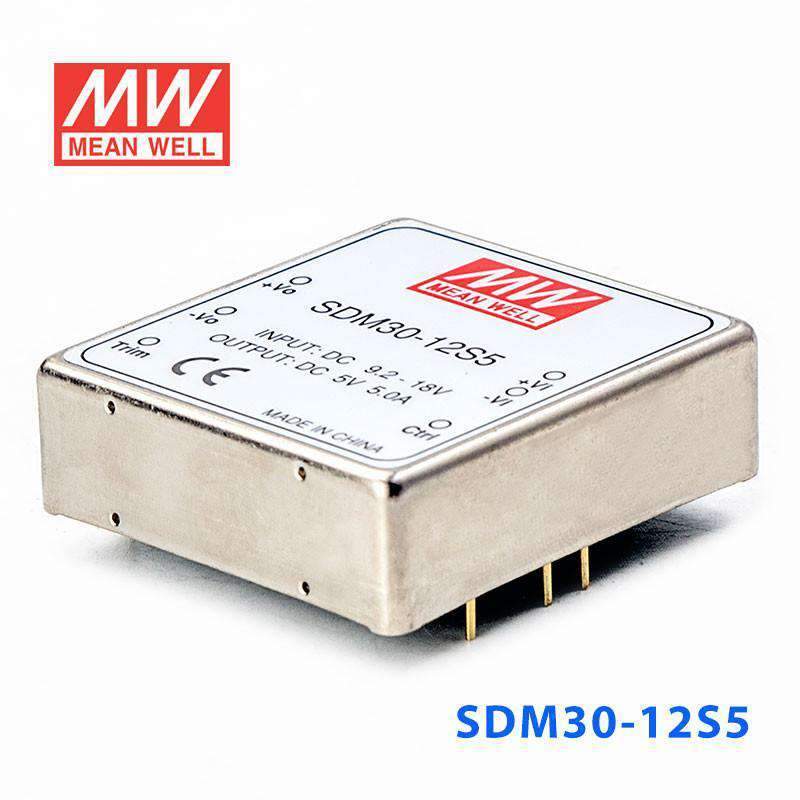 Mean Well SDM30-12S5 DC-DC Converter - 25W - 9.2~18V in 5V out - PHOTO 1