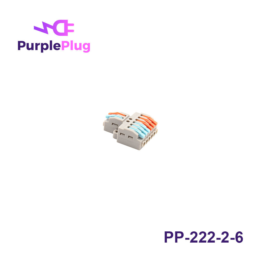 Purple Plug 222 Compact Splicing Connector, 2 in 6 out, with Lever