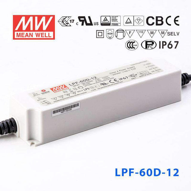 Mean Well LPF-60D-12 Power Supply 60W 12V - Dimmable 5A
