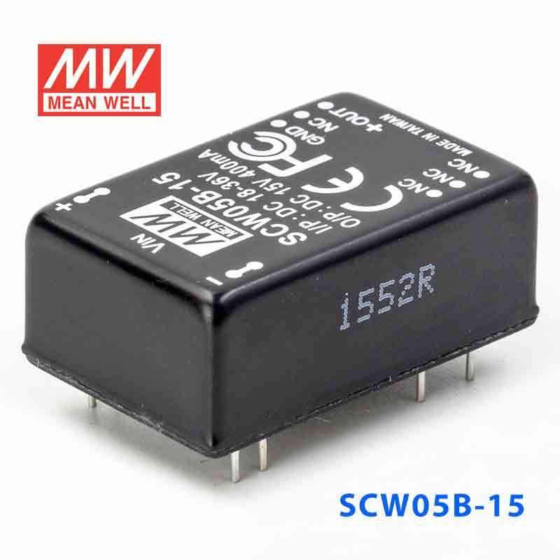 Mean Well SCW05B-15 DC-DC Converter - 5W 18~36V DC in 15V out - PHOTO 1