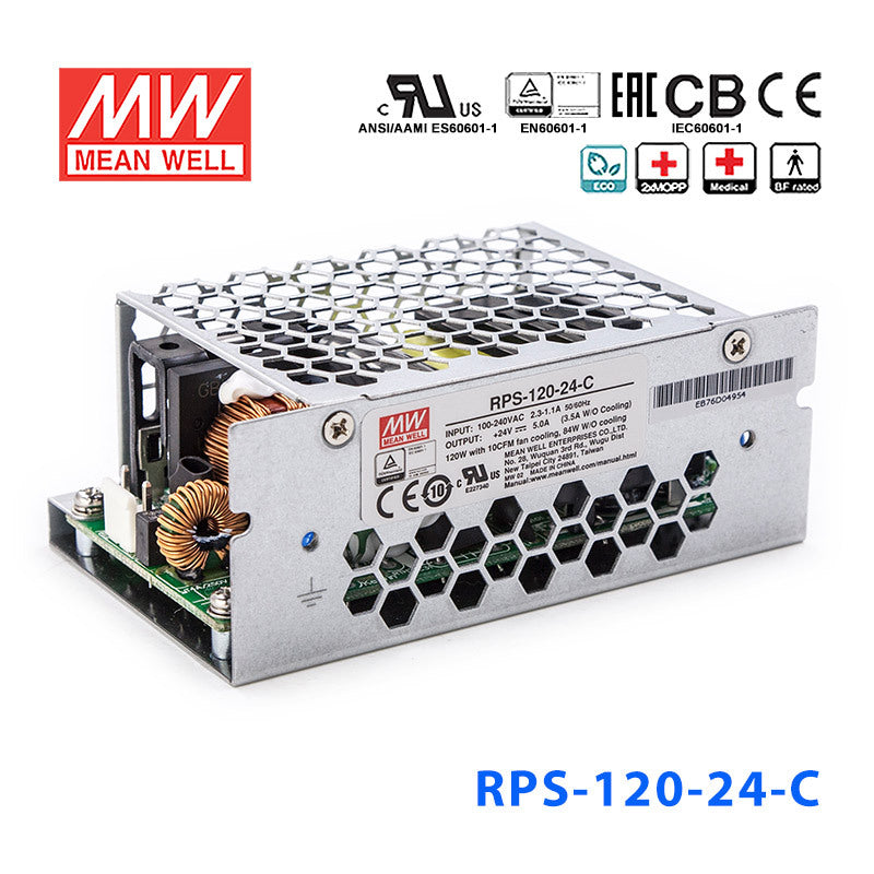 Mean Well RPS-120-24C Green Power Supply W 24V 5A - Medical Power Supply