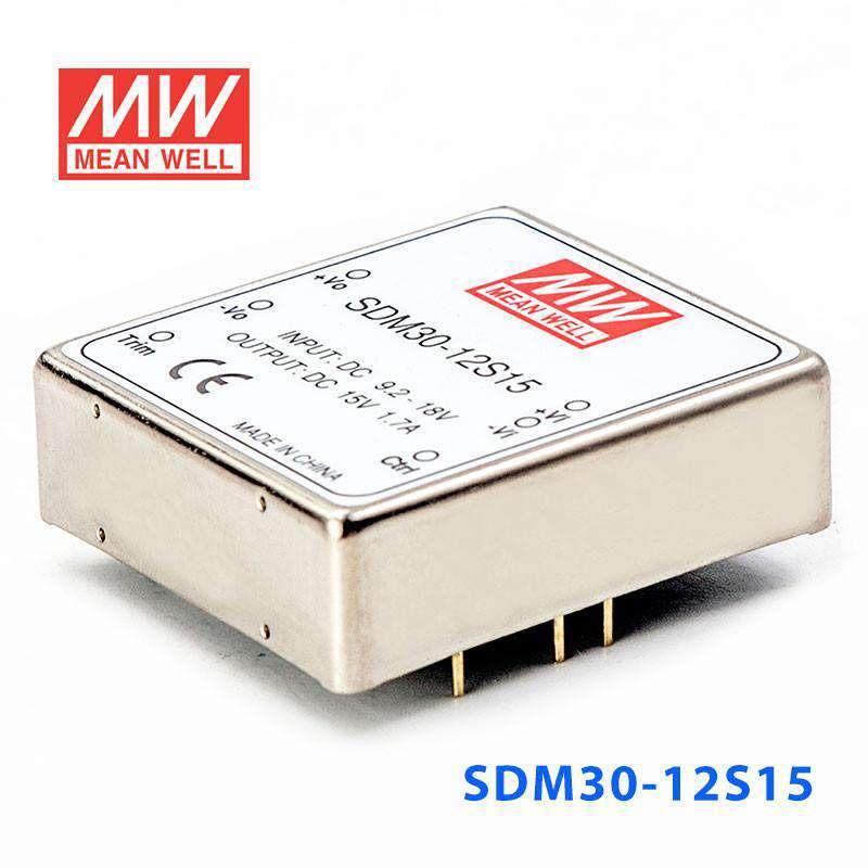 Mean Well SDM30-12S15 DC-DC Converter - 25.5W - 9.2~18V in 15V out - PHOTO 1