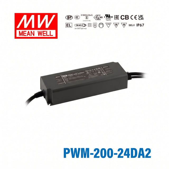 Mean Well PWM-200-24DA2 Power Supply 200W 24V DALI2 8.3A