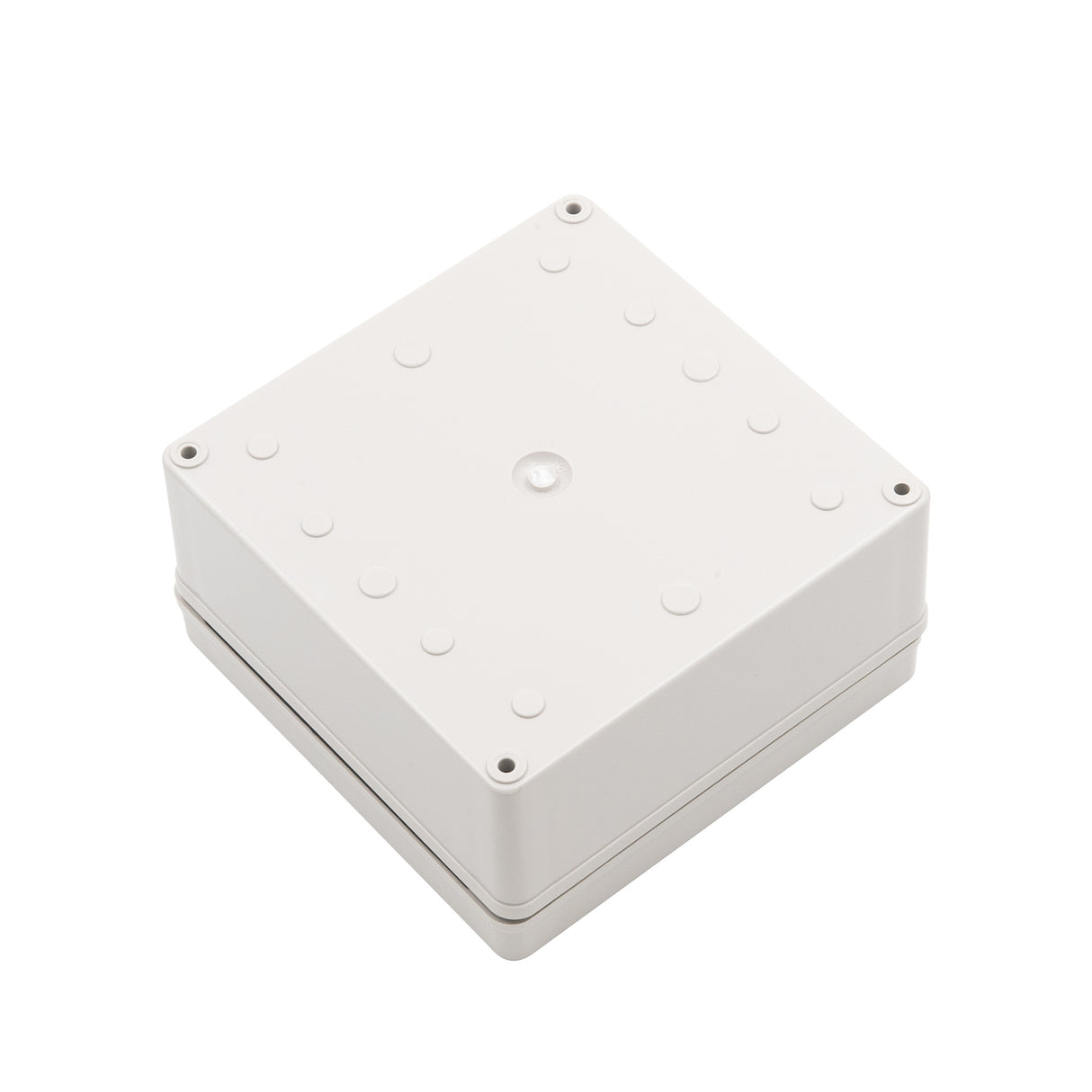 Boxco S-Series 5.91 x 5.91 x 2.95 Inches(150x150x75mm) Plastic Enclosure, IP67, IK08, PC, Grey Cover, Screw Type - PHOTO 1