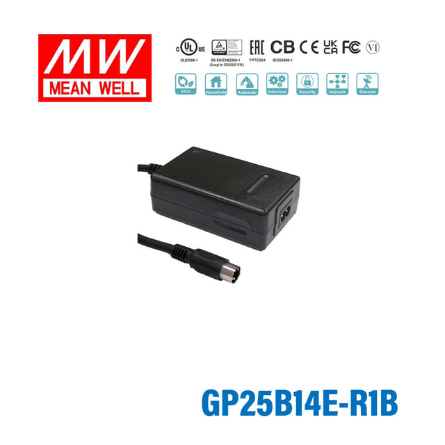 Mean Well GP25B14E-R1B Power Supply 50W 5V 15V -15V 2.5A