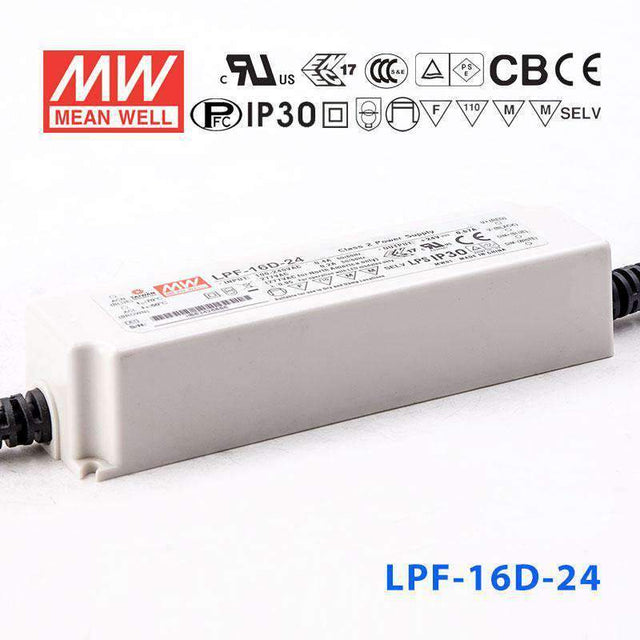 Mean Well LPF-16D-24 Power Supply 16W 24V - Dimmable 670mA