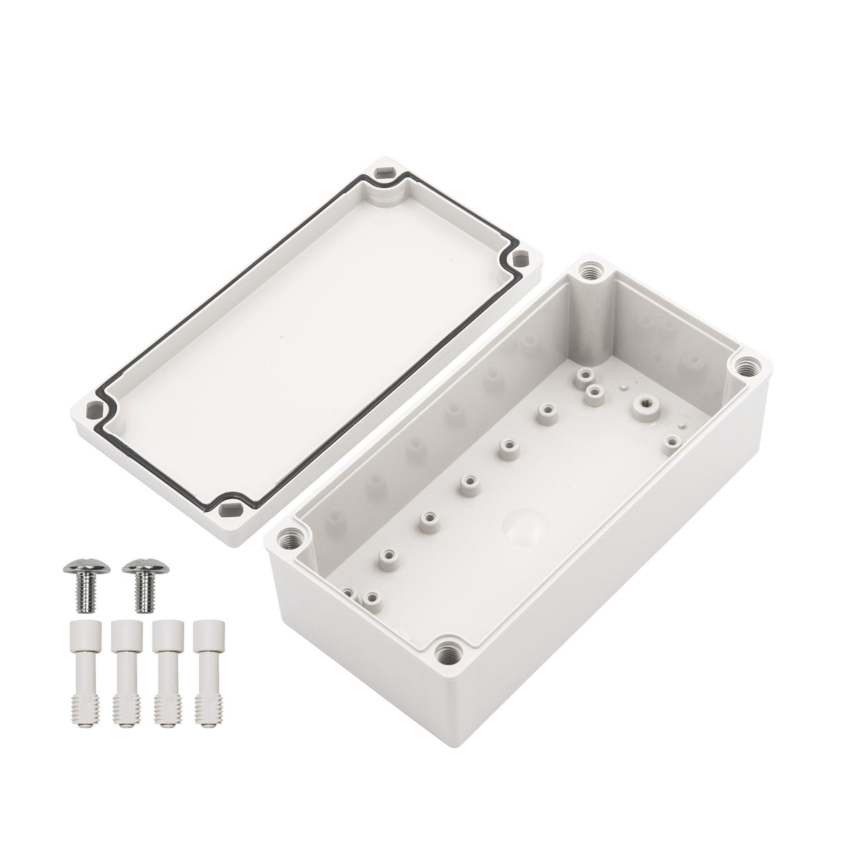 Boxco S-Series 3.94 x 7.87 x 2.76 Inches(100x200x70mm) Plastic Enclosure, IP67, IK08, PC, Grey Cover, Screw Type - PHOTO 3