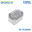 Boxco S-Series 2.56 x 3.74 x 2.17 Inches(65x95x55mm) Plastic Enclosure, IP67, IK08, PC, Transparent Cover, Screw Type