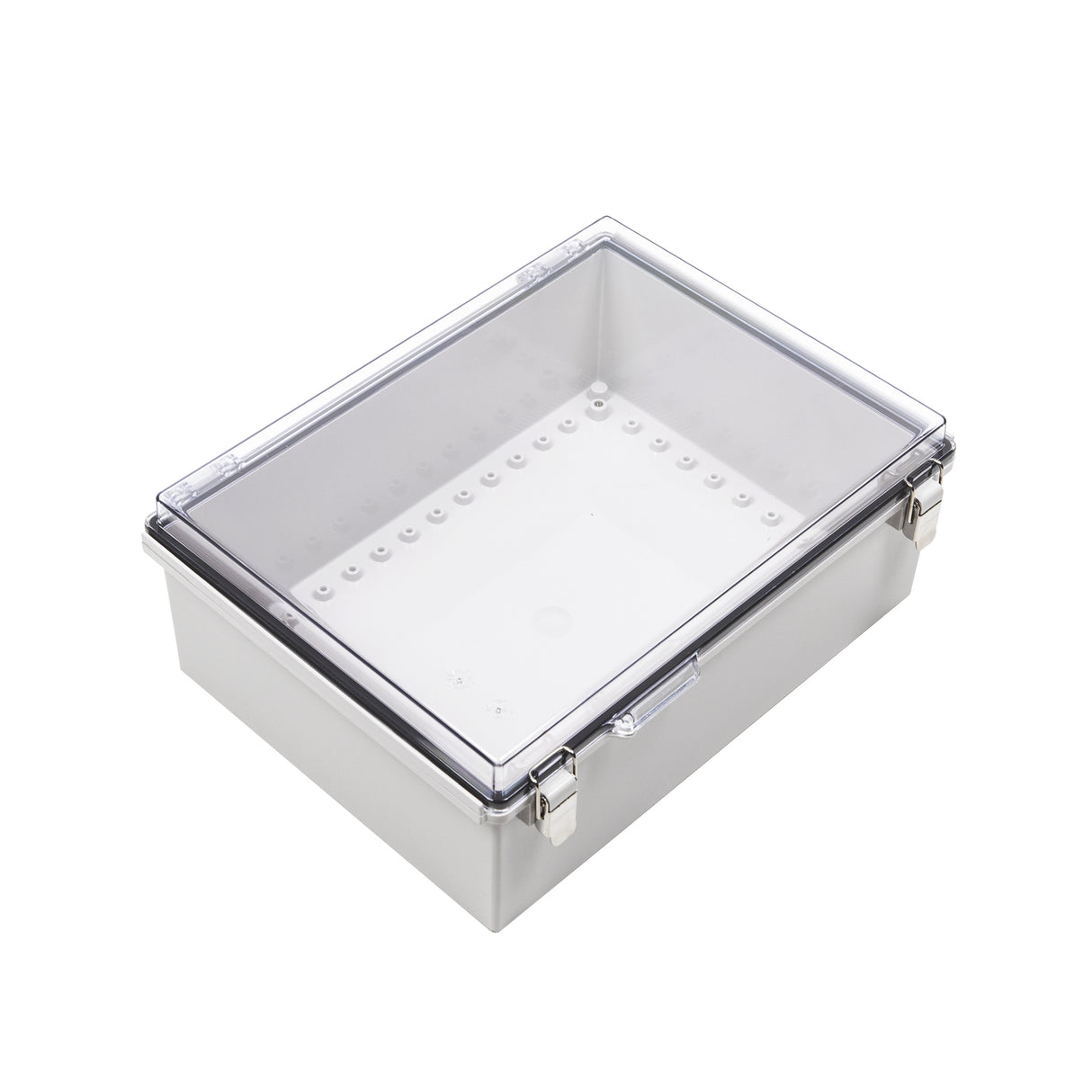Boxco P-Series 11.81 x 15.75 x 5.91 Inches(300 x 400 x 150mm) Plastic Enclosure, IP67, IK08, PC, Transparent Cover, Molded Hinge and Latch Type - PHOTO 1