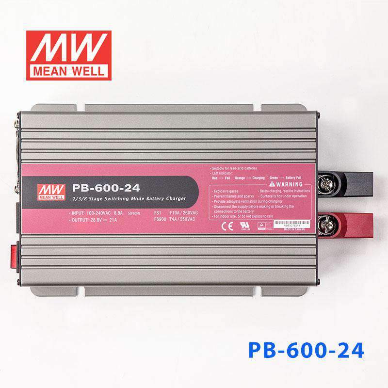 Mean Well PB-600-24 Battery Chargers 600W 28.8V 21A - 2/3/8 Stage W/PFC