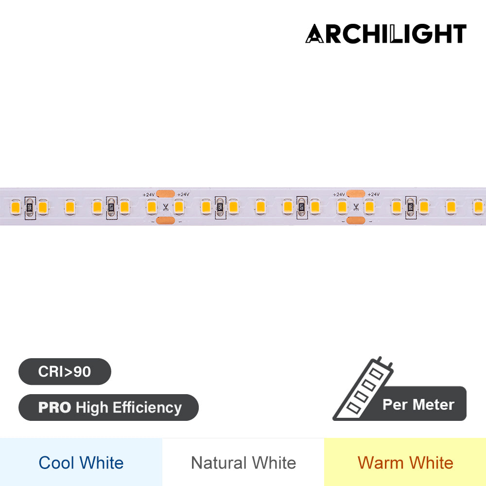 Archilight LED Strip Pro High-efficiency 140LEDs/m (/3.28Ft) 15W/m (/3.28Ft) 24V IP20 CRI>90 - 5m, 16.4 FT Package, Unit Price showing per metre (per 3.28 Ft)