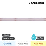 Archilight LED Strip Pro Dot-Free Pure Flow 336LEDs 12w 24V IP54 CRI90 - 5m, 16.4 FT Package, Unit Price showing per metre (per 3.28 Ft)
